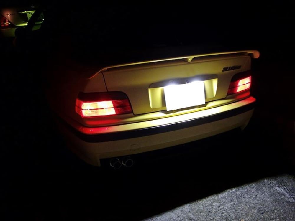 iJDMTOY OEM-Fit 3W Full LED License Plate Light Kit Compatible With 1992-1998 BMW E36 3 Series, Powered by 18-SMD Xenon White LED & Can-bus Error Free