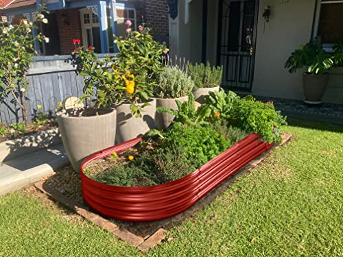 Image of Land Guard Galvanized Raised Garden Bed Kit, Planter Boxes Outdoor, Oval Large Metal Beds for Vegetables(Brown)