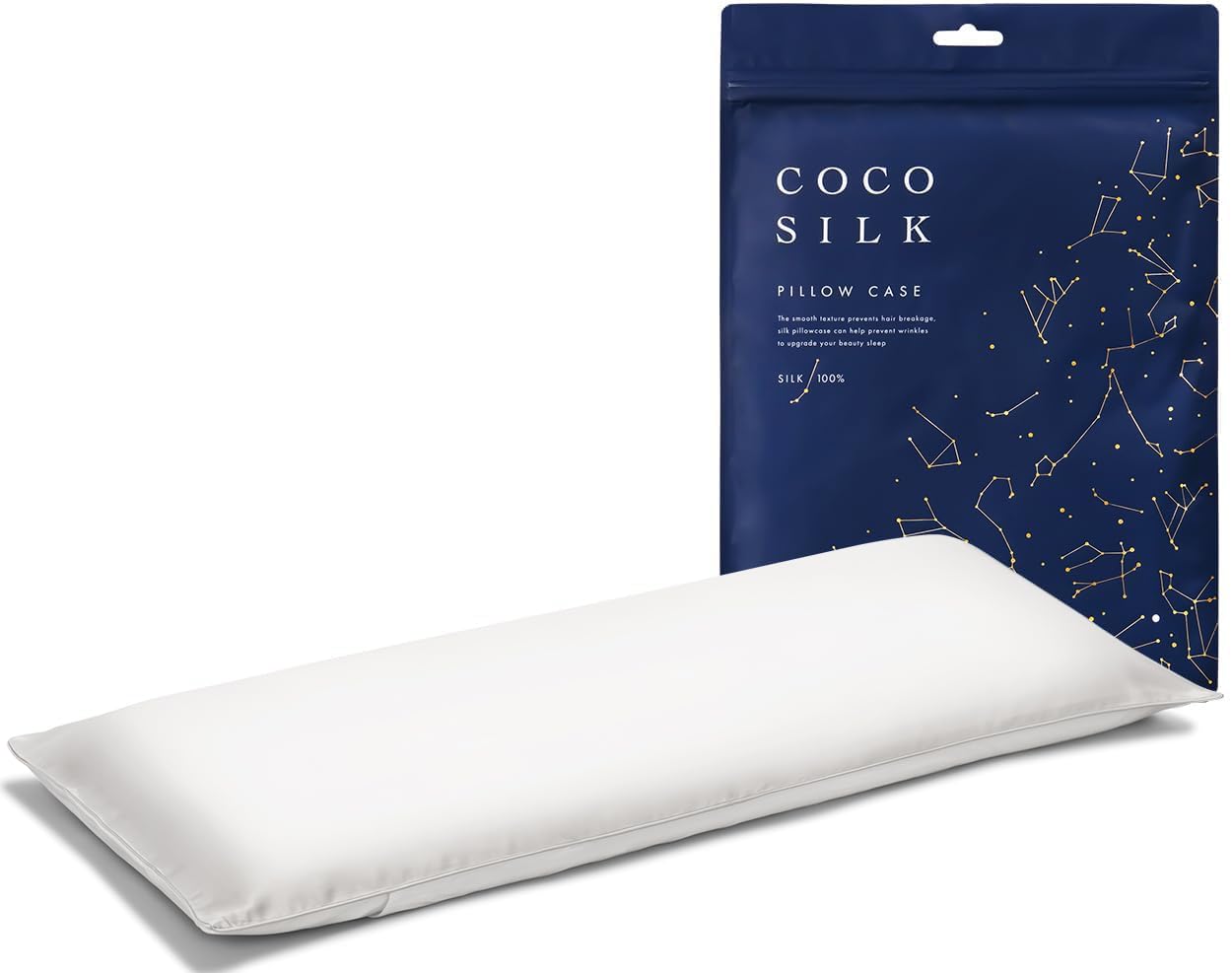Amazon｜[COCOSILK] シルク100％ 枕カバー 約80×33×5-7cm エアウィーヴ