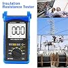 Insulation Tester Megohmmeter 200G Ohm Megger Multimeter Measures 500/1000/2500/5000V Voltage, Compressor Tester HVAC,Motor Cables Switches and Home Improvement Use