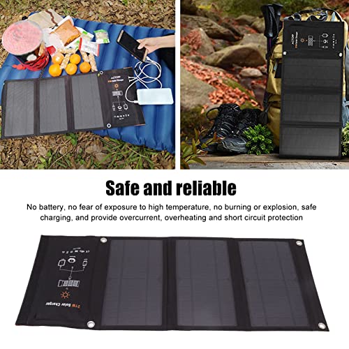Solar Panel Charging Pack, Smart Technology Foldable Solar Panel Charger High Conversion Efficiency Exposure Test 21W MultiDevice Charging for Traveling