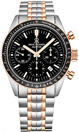 Men's 17000.6157 'Aviator' Black Dial Two-Tone Chronograph Automatic Watch