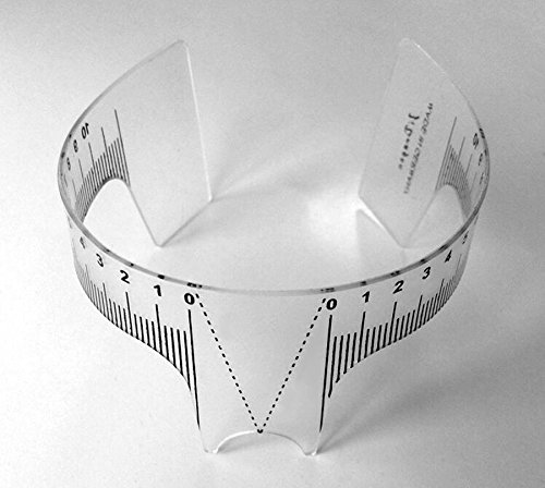 Miniatura 4 de 2 piezas de plástico para cejas, regla de tatuaje, plantilla de aseo de cejas, herramientas de medida para posicionamiento de plantillas de cejas,