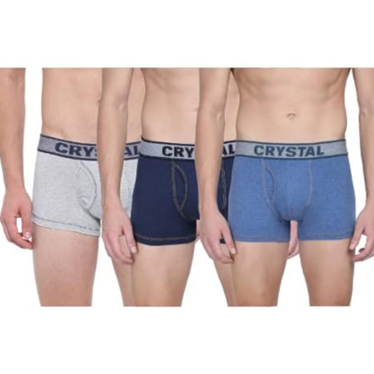crystal Men's Cotton Elasthane Stretch Denim Trunk with Super Soft Waistband |Assorted| (Pack of 3)-picture-28