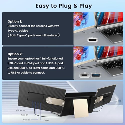Image of Upgraded 15.6 inch Laptop Screen Extender,FHD 1080P IPS Triple Laptop Screen Extender,2 Detachable Screens Design Monitor Extender for 13 inch-17.3 inch Laptops (Mac, Wins, Android, Dex)