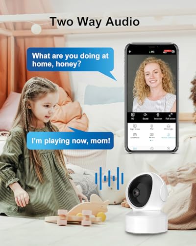 Image of 4MP Indoor Wireless Security Camera, 2.4 /5GHz WiFi Cam with PTZ Auto Tracking, Inside Camera for House Pet Dog Cat,Home Security,Motion Detection, Night Vision, 24 /7 Recording, 2-Way Talk