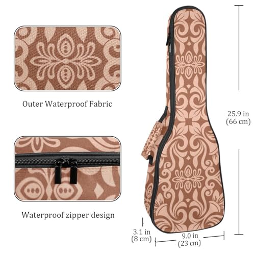 JRHEJTHH Housse imperméable pour ukulélé en tissu Oxford durable et élégant avec sac de rangement Motif floral Illustration – Marron, Multicolore., 25.9x9x3.1in/66x23x8cm, Moderne - Les Beatles, Paul McCartney, John Lennon, RIngo Starr, George Harrison JRHEJTHH Housse imperméable pour ukulélé en tissu Oxford durable et élégant avec sac de rangement Motif floral Illustration – Marron, Multicolore., 25.9x9x3.1in/66x23x8cm, Moderne – Image 5