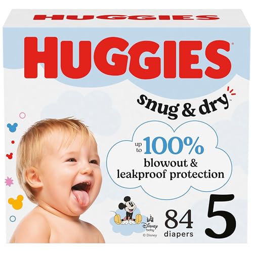 Image of Huggies Size 5 Diapers, Snug & Dry Baby Diapers, Size 5 (27+ lbs), 84 Count, Packaging May Vary