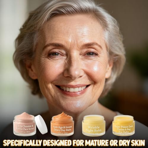 Organics Mature Skin Face Cream, 4-in-1 Natural Skin Care Set, Deep Hydration, Multi-Functional Day and Night Moisturizing Balm for Women, 30ml*4 - Image 8