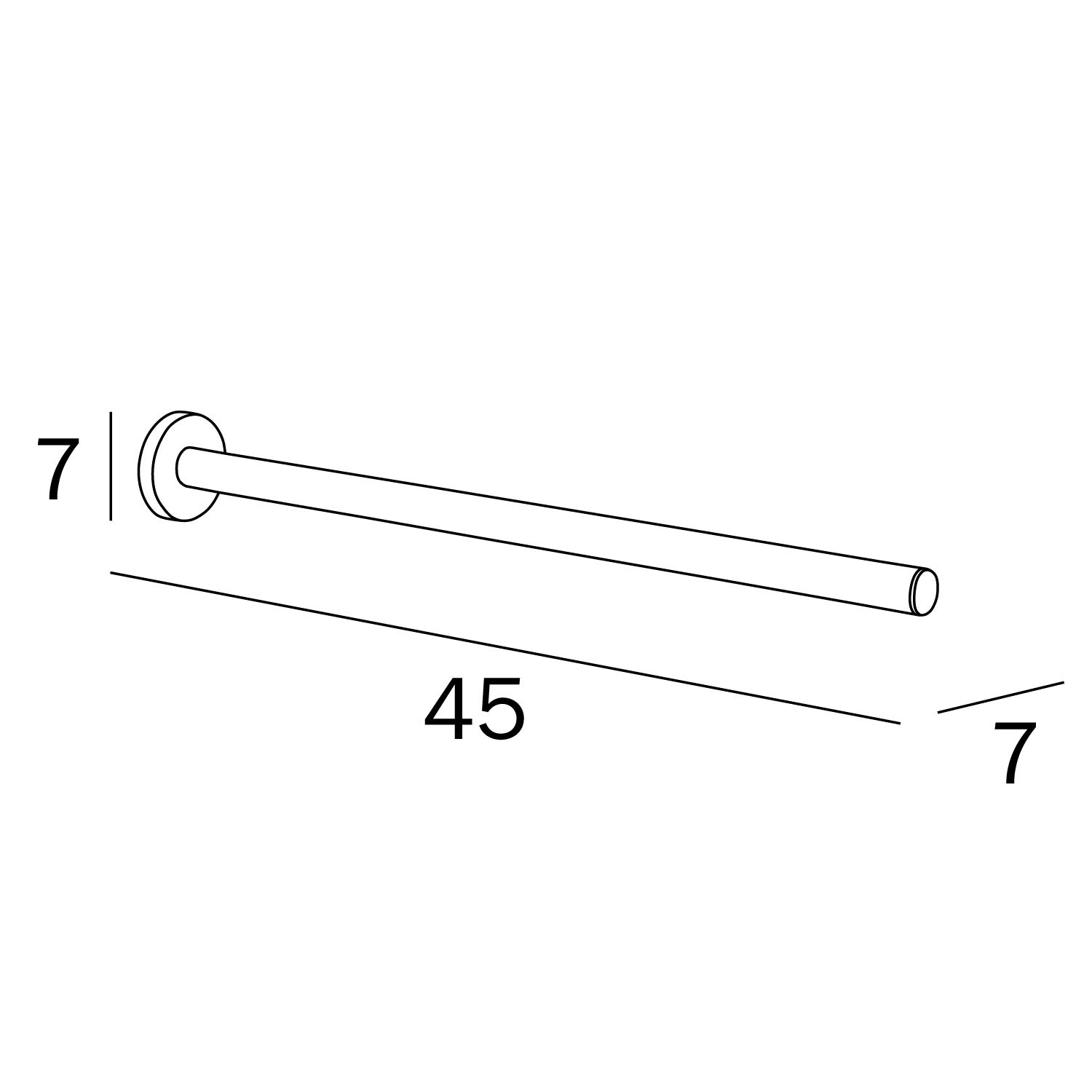 Inda A0415ACR Hotellerie Portasalviette, Ottone, Cromato, 45 x 7 x 7 cm