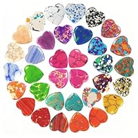 34 Stück Kristalle Edelsteine Herz Stein Set, Liebesherz Natürliche Bunte Steine Heilsteine, Bunte Glückssteine Herzförmige Edelsteine für Kunsthandwerk Dekoration Geschenke