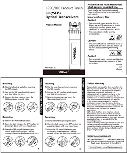 Image of 10Gtek SFP+ to RJ-45 10GBase-T Transceiver, 10Gbe Copper SFP+ to Ethernet Module for Cisco SFP-10G-T-S, TP-Link TL-SM5310-T, Netgear and More, up to 30m, Pack of 2