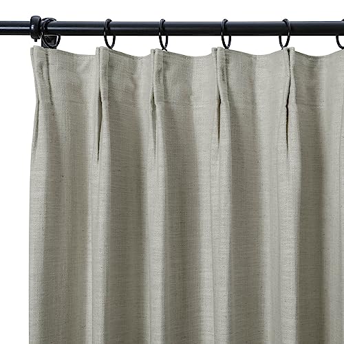 Drapé texturé gris imitation lin 142x213 cm plissé traitement de fenêtre - 3