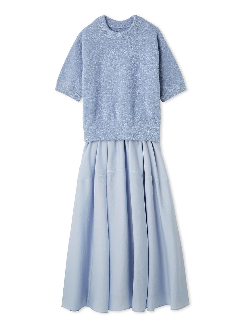 Mila Owen(ミラオーウェン) ラメパフスリーブニット×フレアスカートsetup09WNO254159レディース