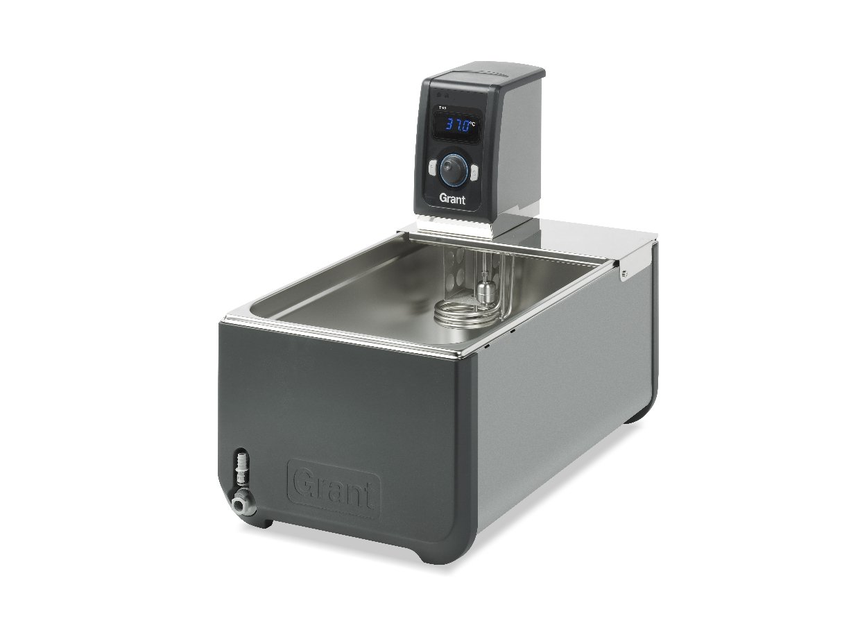 Grant InstrumentsT100-ST18 US General Purpose Optima Heated Circulating Bath With Stainless Steel Tank, 18L, 120V, Ambient +5 to 100 Degrees Celsius