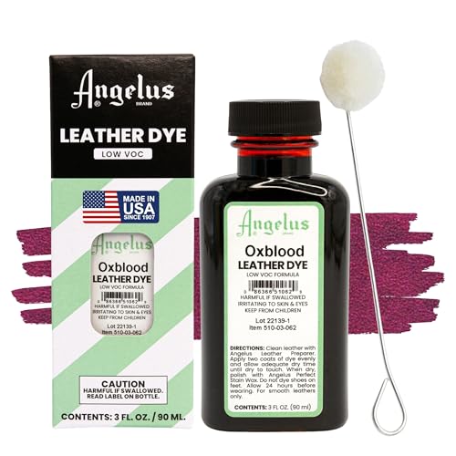 Angelus Leather Dye - Flexible Leather Dye for Shoes, Boots, Bags, Crafts, Furniture, & More 3oz...