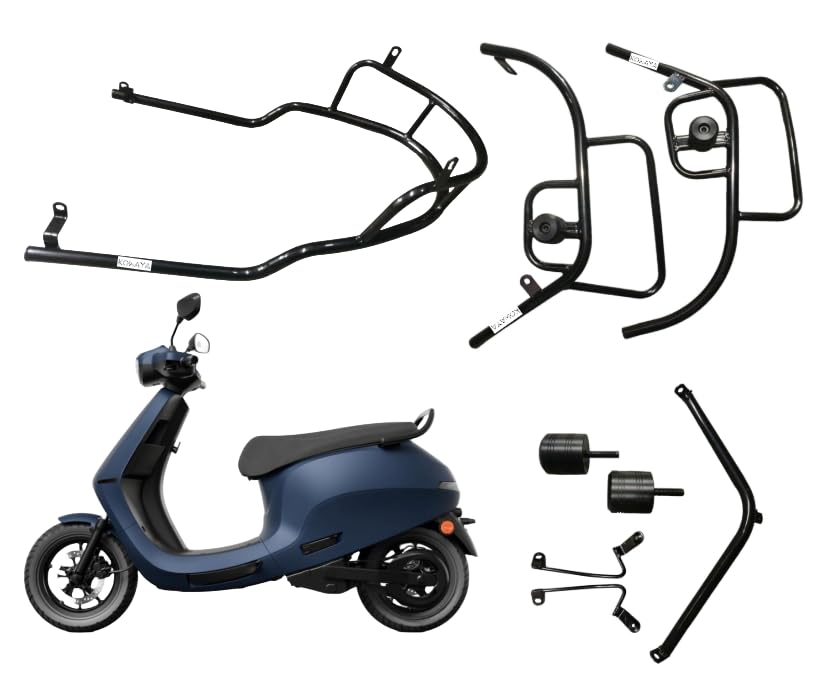 KONAYA Ola S1 PRO Crash Guard with Frame Slider Front and Rear Safety Guard FIT for Ola S1 PRO EV Scooter 2" GEN (Black/Full Set)-image-39