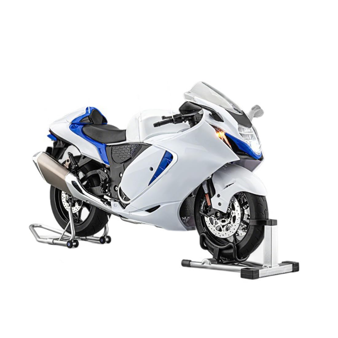 NULA Modellino di moto radiocomandato in lega 1/6 con funzione di accensione, spray dinamico, scarico del motore, illuminazione a LED, veicolo da corsa telecomandato, per appassionati di moto RC