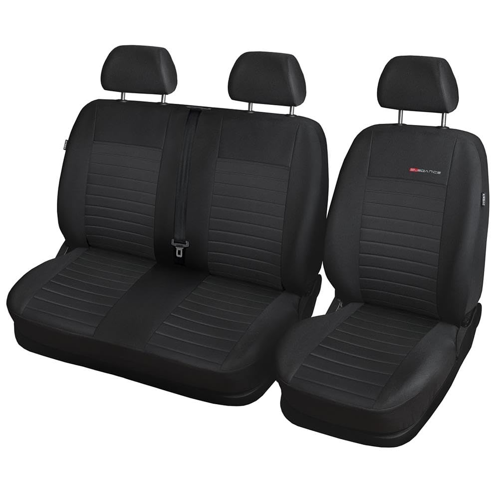Mossa Housses de siège sur Mesure adaptées pour Renault Trafic II Van, Bus (2001-2014) Seulement Les sièges Avant - 1+2 - Housse Siege Voiture - Couverture Siege E4