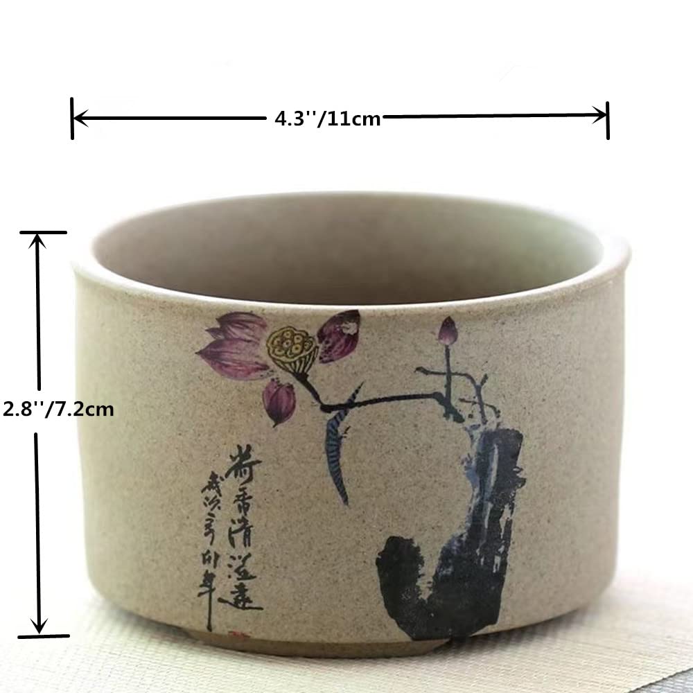 Handmade Ceramic Home/Garden Antique Chinese Lotus Design Flower