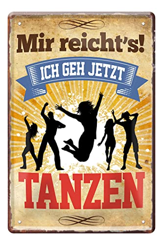 Blechschild für Tänzer und Tänzerinnen - Retro Deko Metallschild im Vintage Style - Dekoration für Tanzschule Tanzlokal - Geschenk für Salsa Discofox Rumba Foxtrott Tango Samba Tänzer - 20x30cm