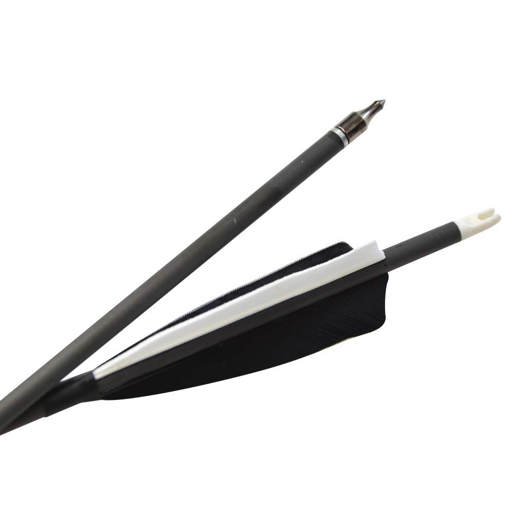 SHARROW 6/12 PCS 35 inch Freccia di Carbonio Spine 500 Tiro con L'Arco Frecce da in Carbonio Frecce con Piuma di Tacchino, per Ricurvo Arco Compound per Target Practice