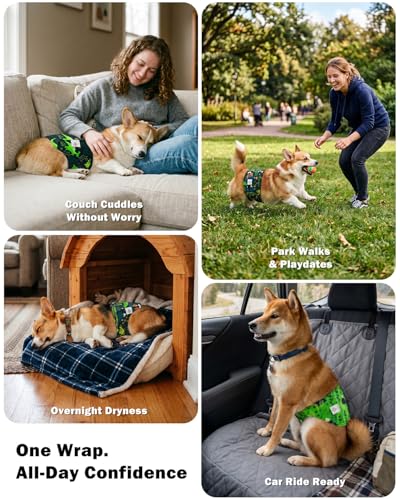 Image of CuteBone Dog Diapers Male Belly Bands 3 Pack for Male Dogs Reusable Puppy Wraps