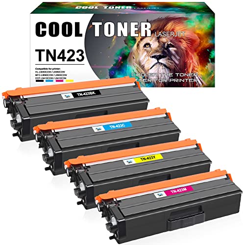 Cool Toner TN423 Kompatibel Tonerkartusche als Ersatz für Brother TN-423 TN-423BK TN-421 MFC-L8690CDW MFC L8690CDW DCP-L8410CDW MFC-L8900CDW HL-L8260CDW HL-L8360CDW Schwarz Cyan Gelb Magenta,4er-Pack Cover