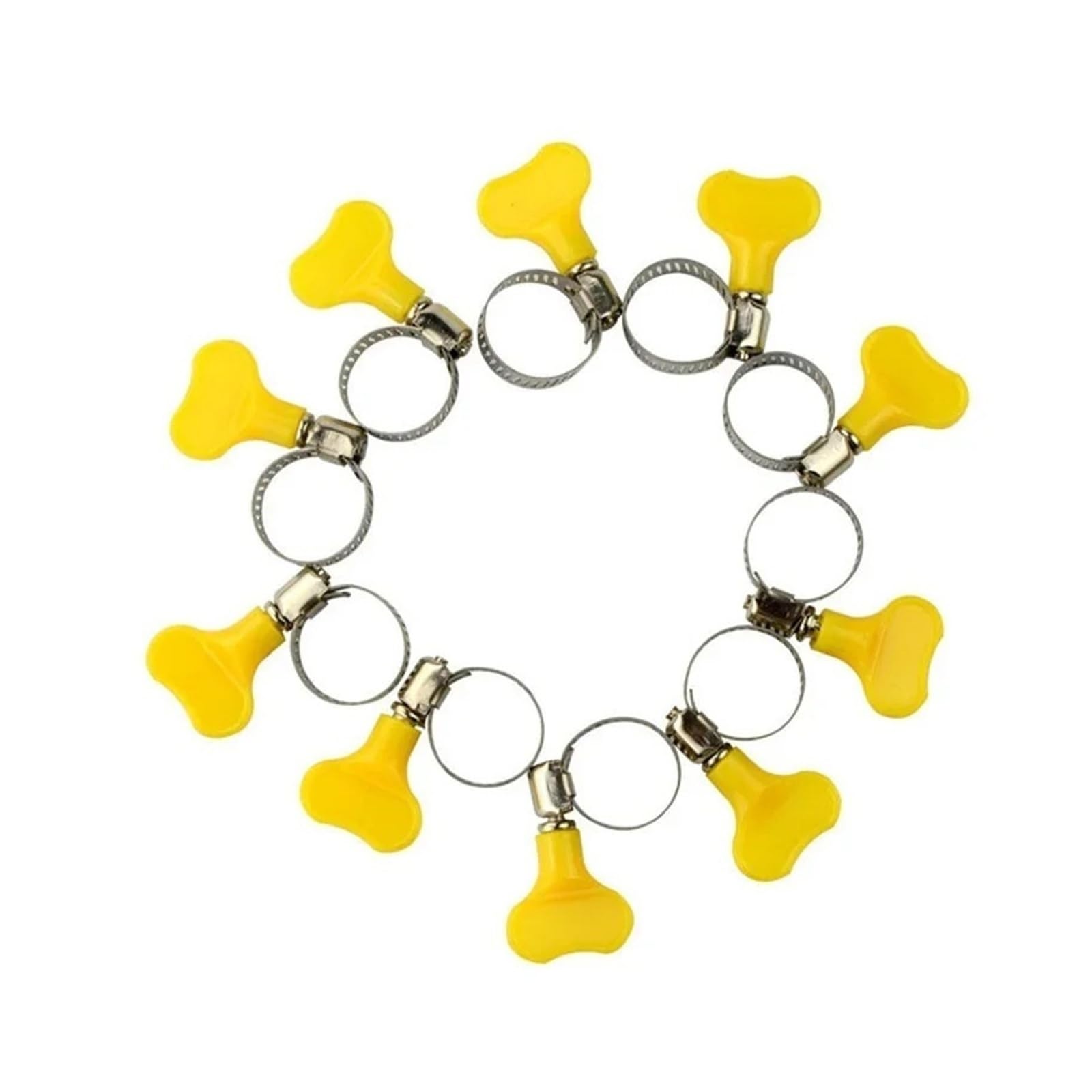 50 abrazaderas de manguera de acero inoxidable 304 con mango de 8-12 mm, 10-16 mm, 13-19 mm, 16-25 mm, 19-29 mm, clips de tubo ajustables (diámetro 10-16 mm)