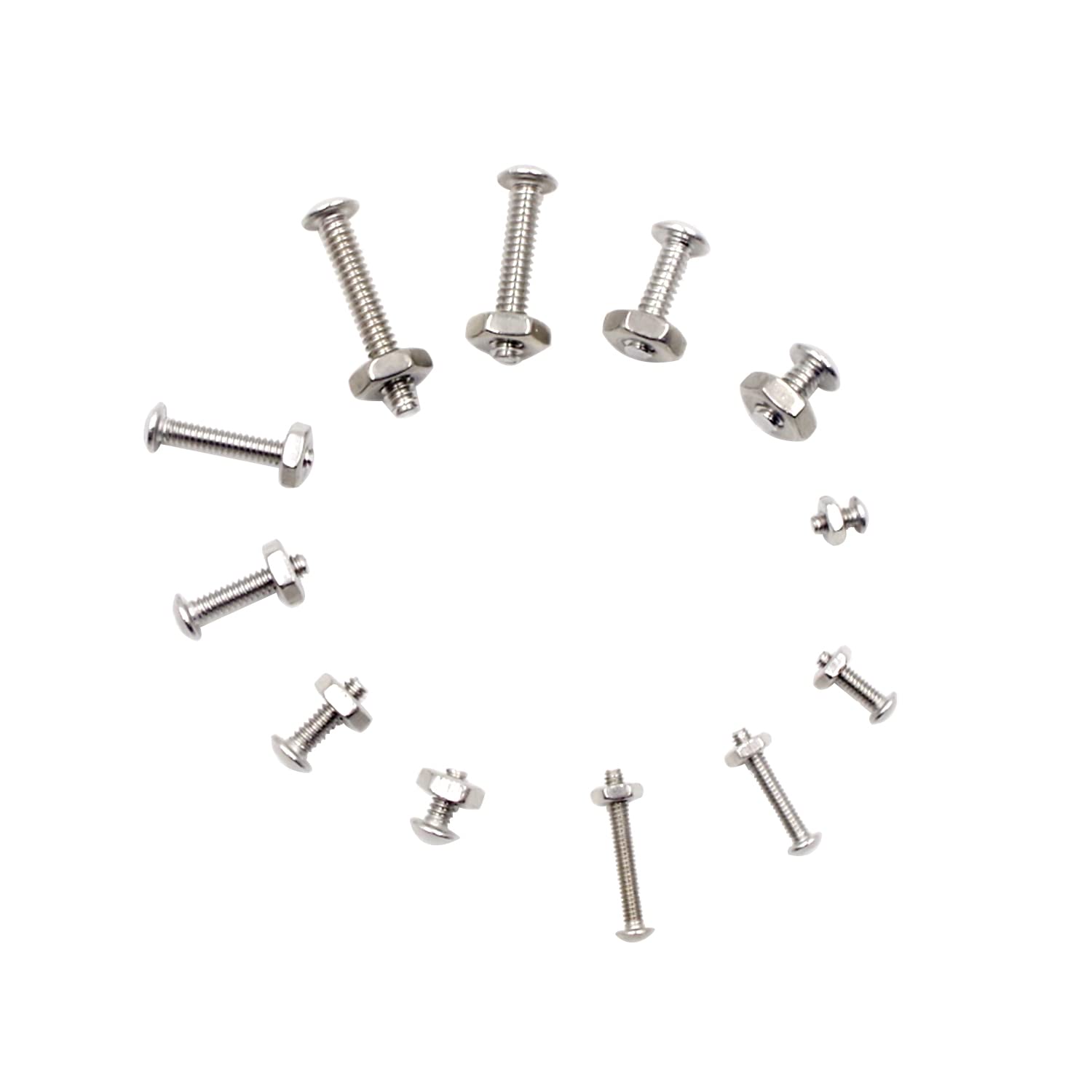#2-56#4-40#6-32 UNC Edelstahl Halbrundkopfschrauben Muttern Sortiment Kit