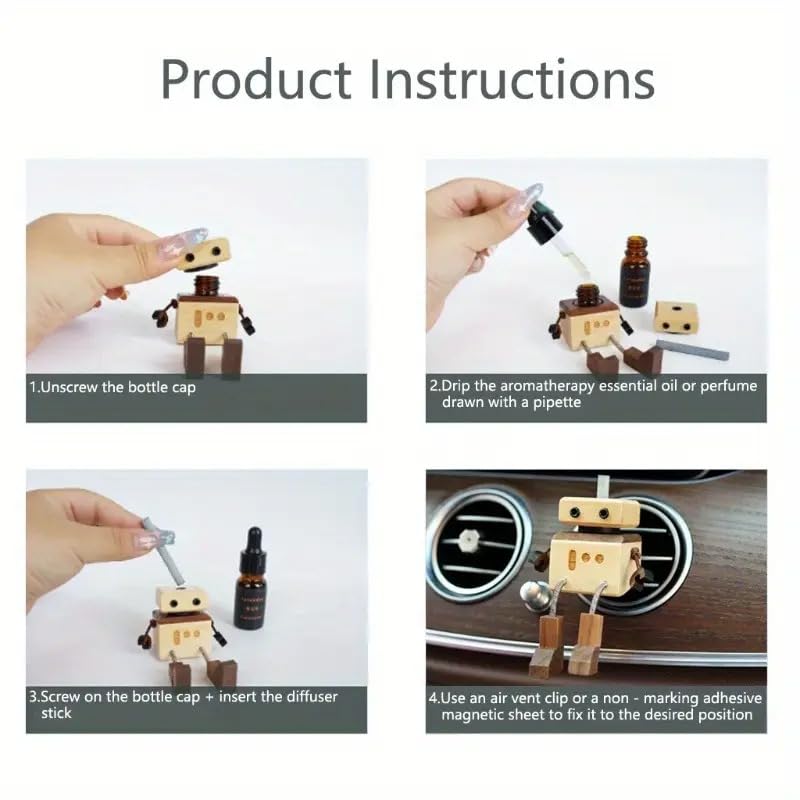 Difusor aromático eléctrico para auto diseño robot miniatura 5