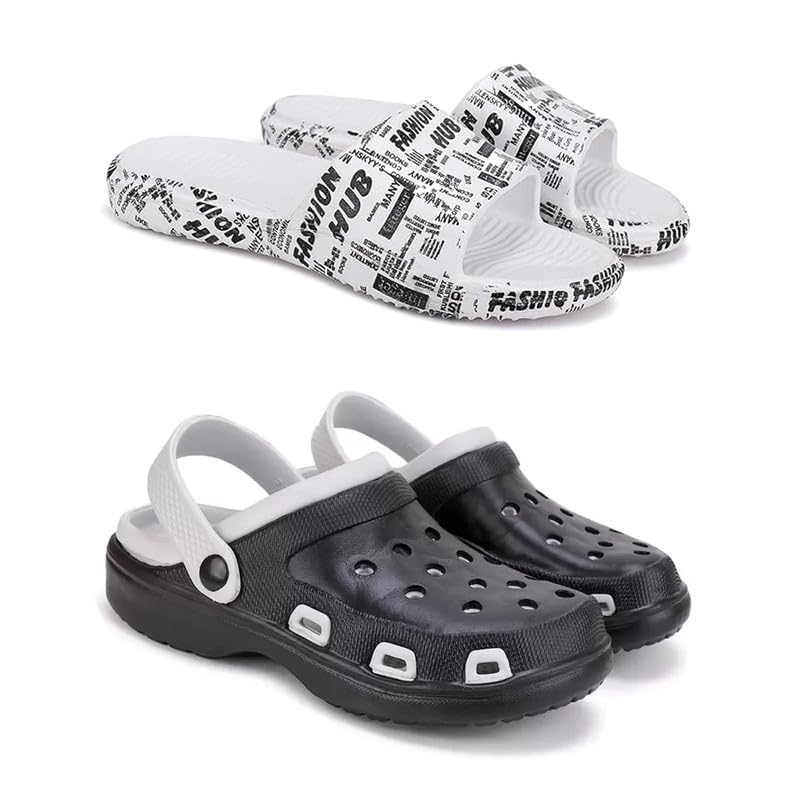 Lightweight Classic Clogs || Sandals with Slider Adjustable Back Strap for Men-Combo-COMBO(2)-3104-3018-10 -P-picture-19