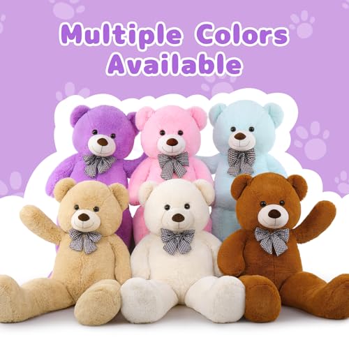 MorisMos 140cm riesen Teddy, groß teddybär XXL Valentinstag deko bär, weich XXL Kuscheltier plüschbär Kinder freudin Frauen mädchen