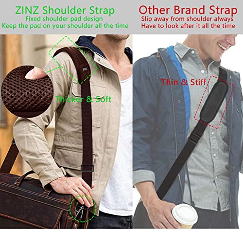 Image of ZINZ 79 inch Shoulder Strap, Extra-thick Fixed Cushion Pad and Dual Clasps Universal Replacement Strap with Metal Swivel Hooks for Laptop Bags, Luggage Bags, Camera, Crossbody (200cm,Brown)