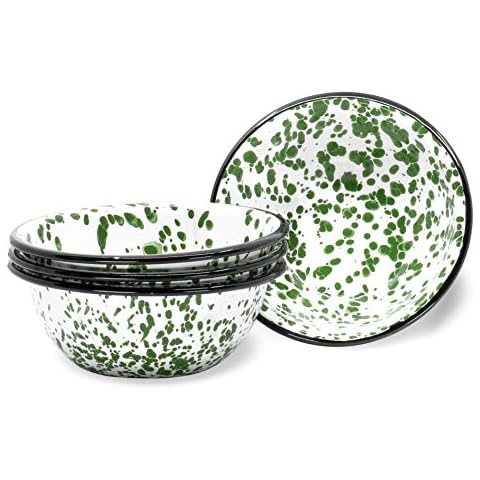 Red Co. Enamelware 20 oz Cereal Bowls Set Cover