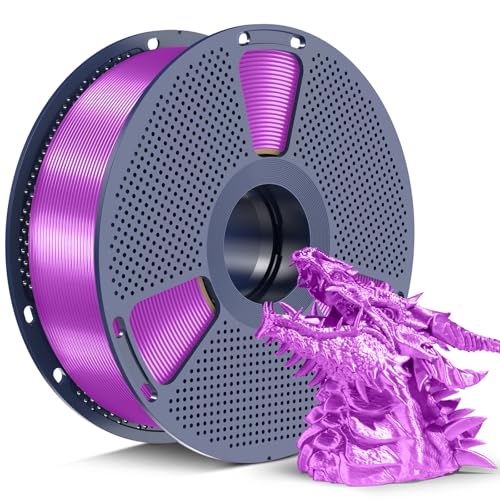 Image of SUNLU Silk PLA+ Filament 1.75mm, Chrome Like Gloss Finish, Smooth Silk Texture, Upgraded Formula for Stable Printing, 1kg(2.2lbs) PLA Plus 3D Printer Filament, Purple