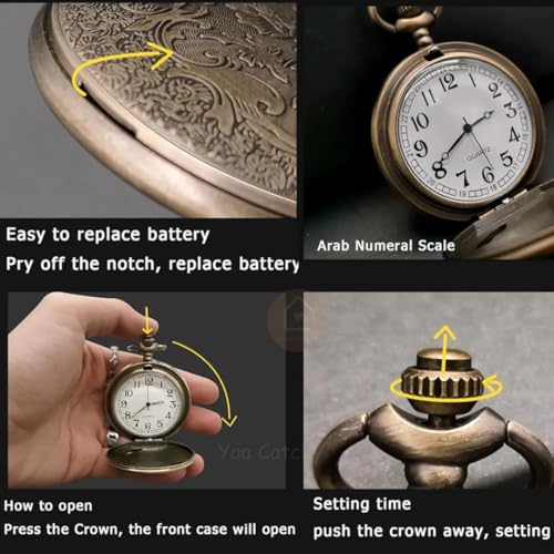 Image of Vintage Quartz Pocket Keychain for Men & Women - Classic Retro Antique Style Anime Marvel Super Hero Timepiece, Decorative Accessory for Bags and Backpacks.