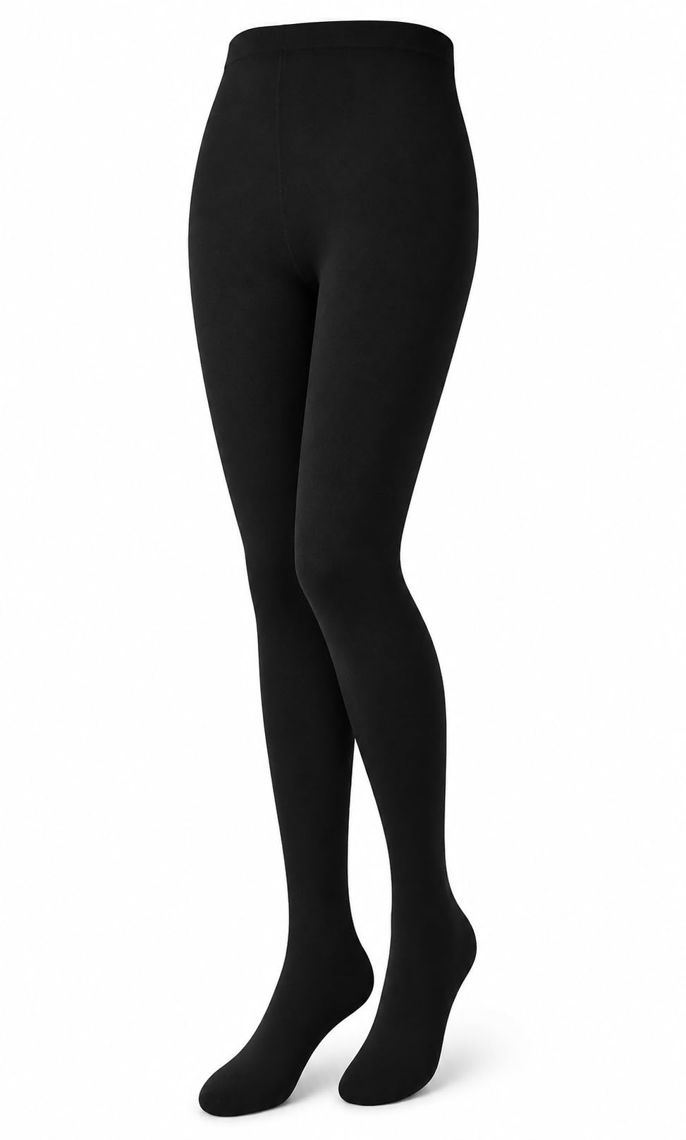 CHAMBYAL BLACK Solid Opaque Fleece Lined Women Tights High Waist Thermal | Non Transparent | Stay-Put Band | Shape Retention Pantyhose India Waist 24-32 Inches-image-13