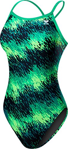 TYR Womens Perseus Diamondfit Swimsuit, Green, 28