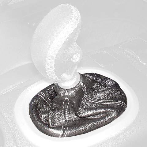 RedlineGoods Shift Boot Compatible with Mitsubishi Eclipse 2000-05. Tailor Made - not Universal. Genuine top-Grade Italian Gray Leather with Black Thread