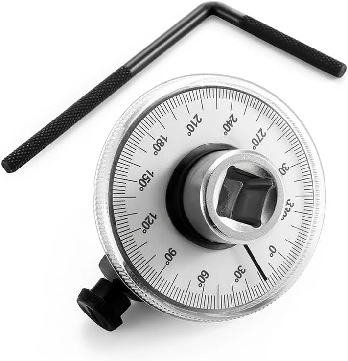 DUOBAGMA 1/2 Inch Torque Wrench Angle Gauge Tool, 360° Adjustable 1/2" Drive Torque Meter Wrench Set, Professional Measure Tool