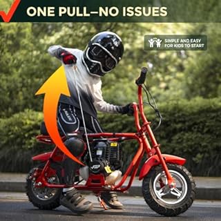 FRP Mini Dirt Bike GMB100 Basic, Gas Mini Bike 99CC 4-Stroke, 3HP Off-Road Mini Bikes for Kids/Adult, Trail Bike Up to 28 Mph, Weight Support Up to 220 LBS (RED)