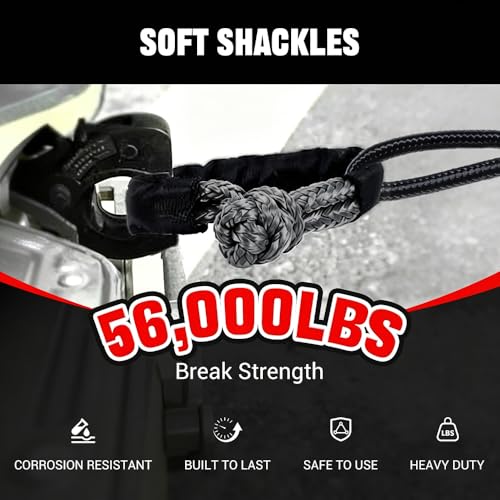 Image of BARTOO 2PCS Soft Shackles 1 /2 Inch x 22 Inch - 56,000LBS Break Strength