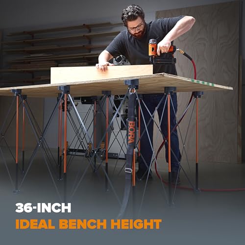 Image of BORA Centipede 4x6 Foot Portable Workbench Folding Work Table for Garage