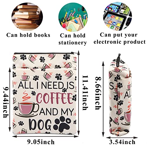 PLITI Dog Lover Book Sleeve Coffee Lover Gift Dog Mom Gift All I Need is Coffee and My Dog Book Cover (Need Coffee Dog BSU) - Image 2