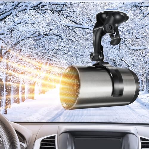 Car Heater, Windshield Defogger and Defroster, 12V 150W Portable Car Heater, Fast Heating and Cooling Car Heater, Plug-in Car Heaters (Black)