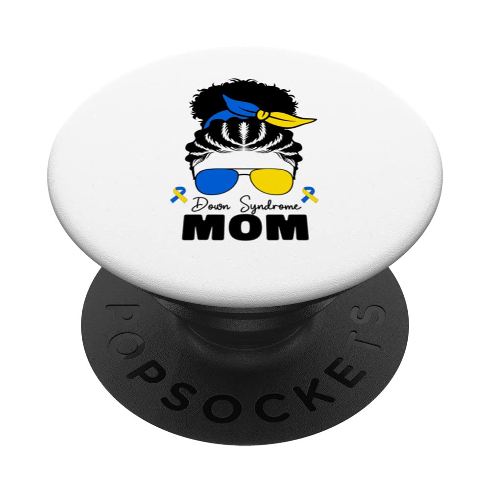 Down Syndrome Mom For Balck Women T21 Down Syndrom Awareness PopSockets Swappable PopGrip, Black