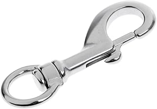 68mm 88mm Silver Marine Grade 316 Stainless Steel Round Eye Swivel Bolt Snap Clip Hook for Diving/Keychains/Dog Leashes - Silver, 68mm