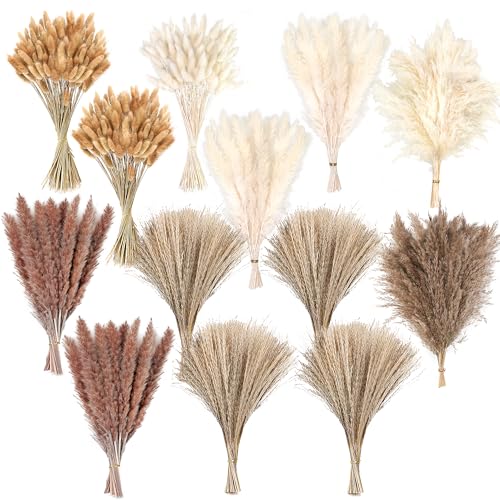 300 PCS Dried Pampas Grass Decor, Dried Flower Bouquets for Wedding,...