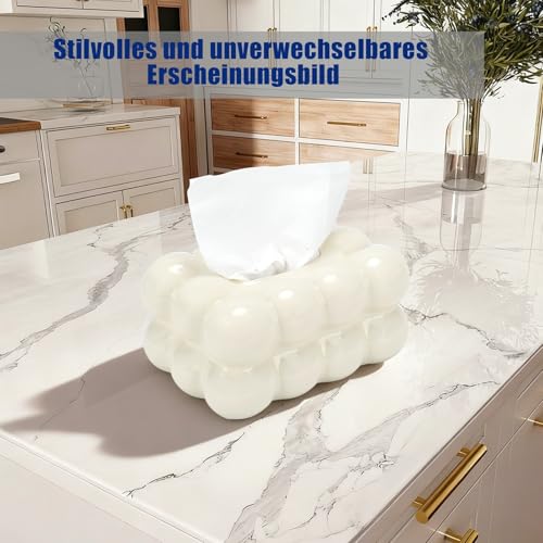 Tuchbox Tissue Box mit Blasenoptik, Moderne Dekorative Taschentuchbox Kosmetiktücher Tücherbox für Wohnzimmer, Badezimmer & Büro– Dekorative Taschentuch Box Taschentuchspende